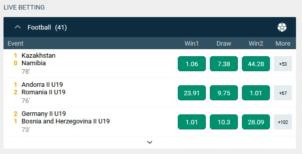 A Boa Bet élő fogadási oldala valós idejű eseményekkel és változó oddsokkal